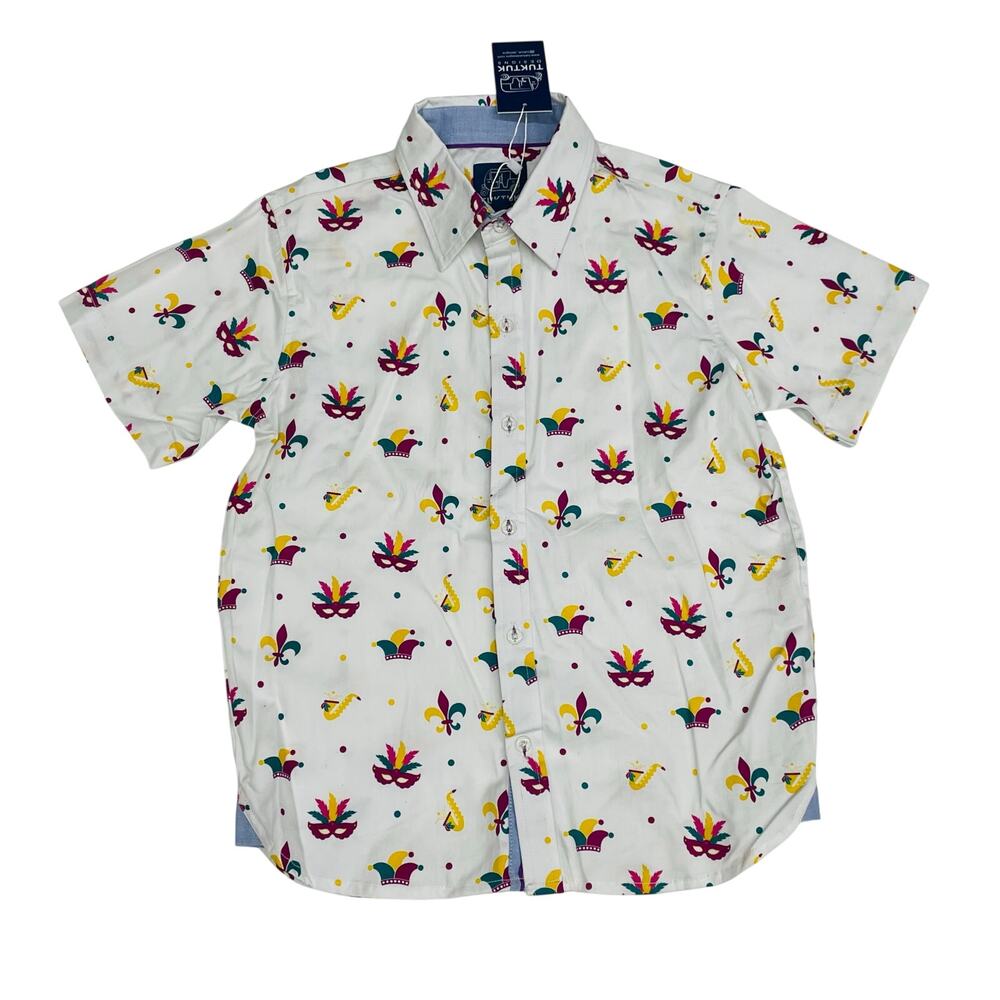 NWT Tuktuk Designs 7/8Y Mardi Gras Medley Shirt